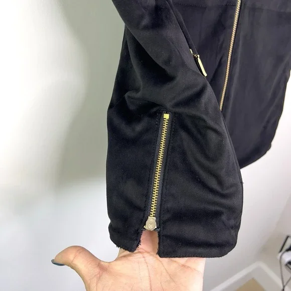 Lilly Pulitzer Brooklee Reversible Sherpa Vest‎ Black Faux Suede Size XL EUC - Picture 4 of 16